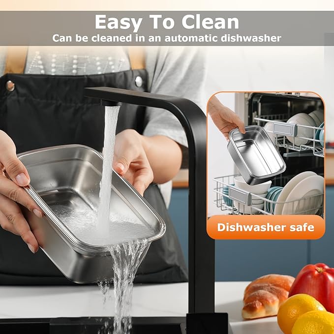 THZDMI 1.2L Cordless Electric Lunch Box ??20000mAh Rechargeable Portable Food Warmer with 5-Sided Heating, Auto Temperature Control, Leakproof & BPA-Free ??Perfect for Office, Truck, Outdoors Black