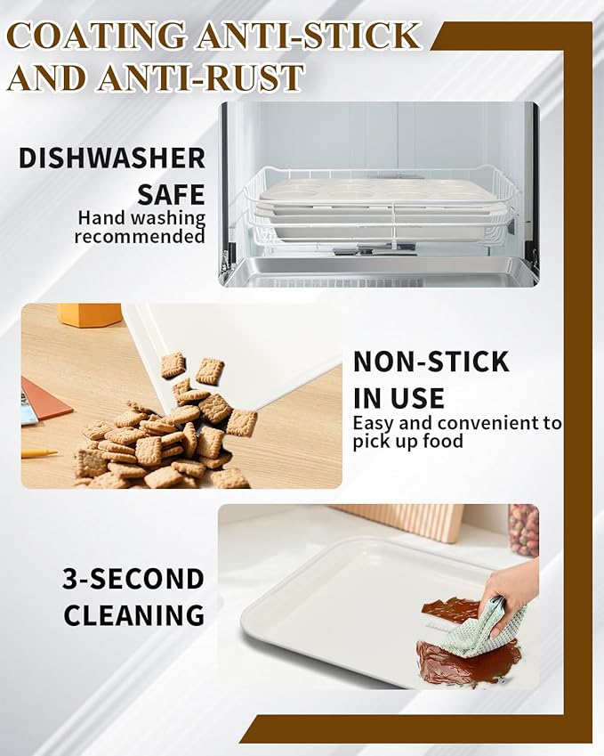 Nonstick Baking Pans Set, 19 PCS Stackable Bakeware Sets, Oven Pan Set Includes Baking Tray, Cookie Sheet, Cake Pans, Loaf Pan, Muffin Pan, Silicone Cups