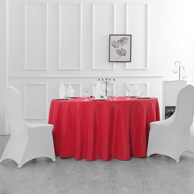 Cupuamon 70 inch Round Tablecloth Washable Polyester Table Cloth Decorative Table Cover for Wedding Party Dining Banquet（70 inch,Red）