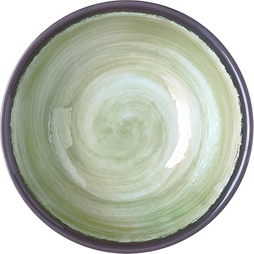 Carlisle FoodService Products Mingle Resuable Plastic Bowl Small Bowl with Pottery Style for Home and Restaurant, Melamine, 17 Ounces, Jade, (Pack of 12)
