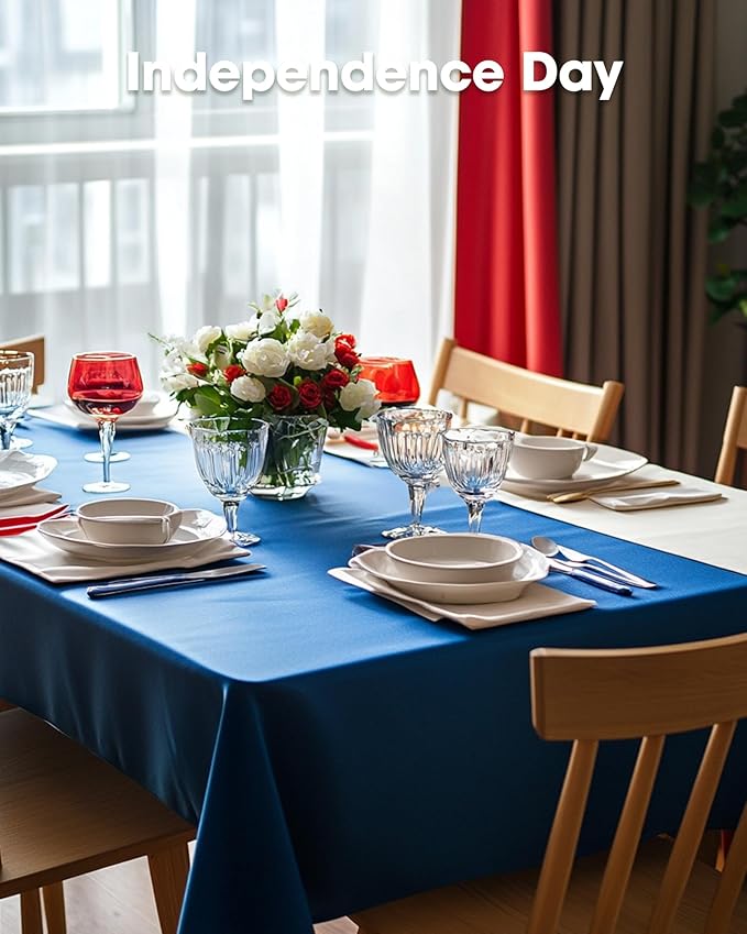Pureegg Plastic Table Cloth Disposable 12 Pack, 54 x 108 Inch Table Cloths, Graduation Decorations Class of 2025, Graduation Party Tablecloths, Rectangle, Plastic Cover, Leakproof & Sturdy, Blue