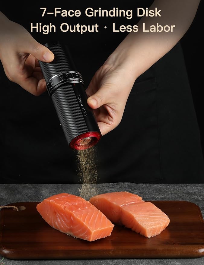 Manual Pepper Grinder & Pepper Mill - Heavy-Duty All-Metal Construction with External Adjustment, Premium Mechanical Design for Home & Restaurant Use