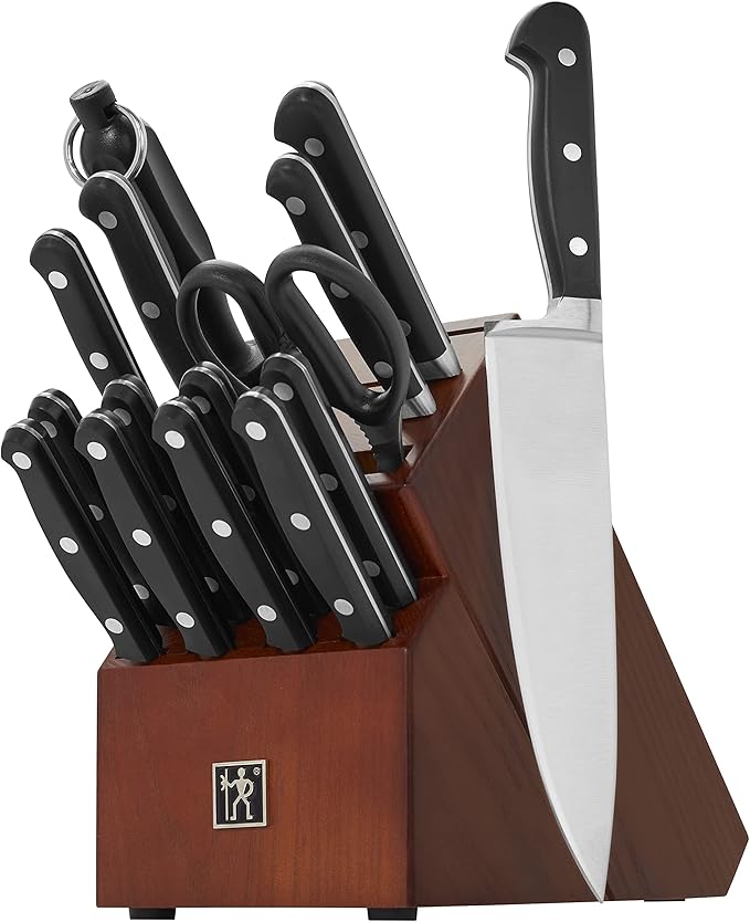 HENCKELS Classic Precision 16-Piece Kitchen Knife Set with Block, Chef Knife, Steak Knife Set