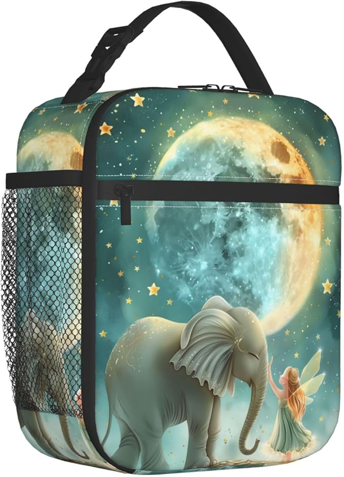VANZEV Insulated Lunch Box for Women Men, Elephant Theme Lunch Box Reusable Portable Lunch Bag Cooler Tote Waterproof Lunch Container for Office Picnic Work Travel