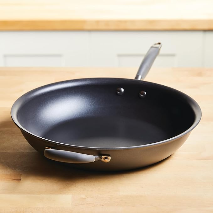 Anolon Advanced Home Hard Anodized Nonstick Frying Pan, 14.5 Inch ??Large Skillet with Helper Handle, 14 Inch Nonstick Frying Pan, Durable Cookware - Moonstone