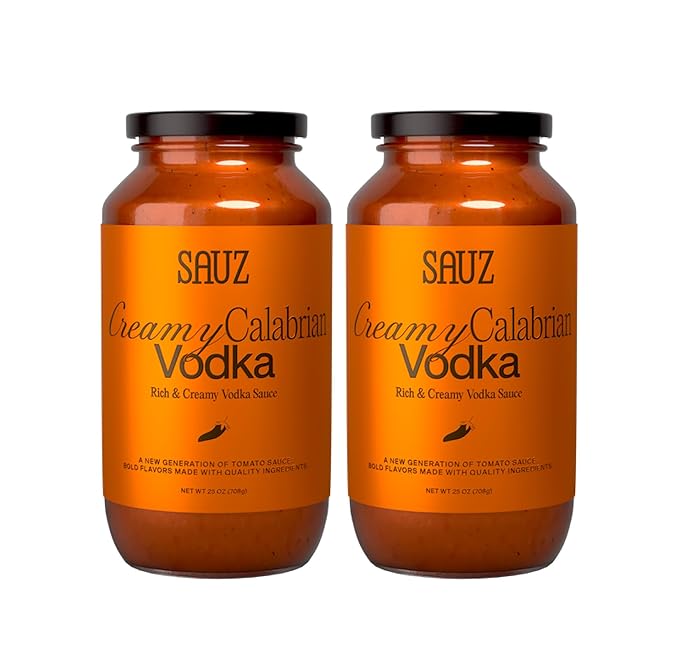 Sauz | Calabrian Vodka Sauce, 25 Oz Jar (2-Pack), Gluten-Free, Non-GMO, Bold Flavor, Multi-Use Made with Clean Ingredients ??Small Batch Tomato Sauce