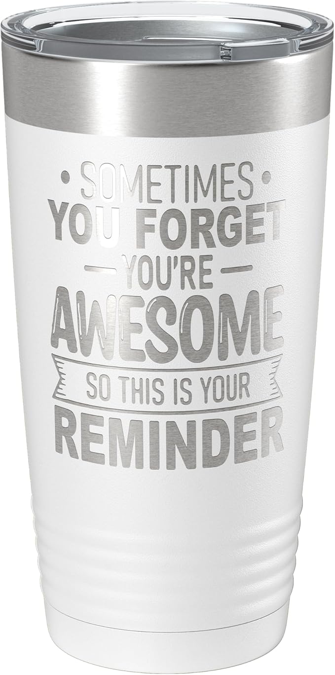 Spotted Dog Company Inspirational Tumbler, Inspirational Gifts for Men Dad Father Wife Sister Women, Birthday For Him Her, You?셱e Awesome Tumbler, Teacher Coworker Gifts 20oz White