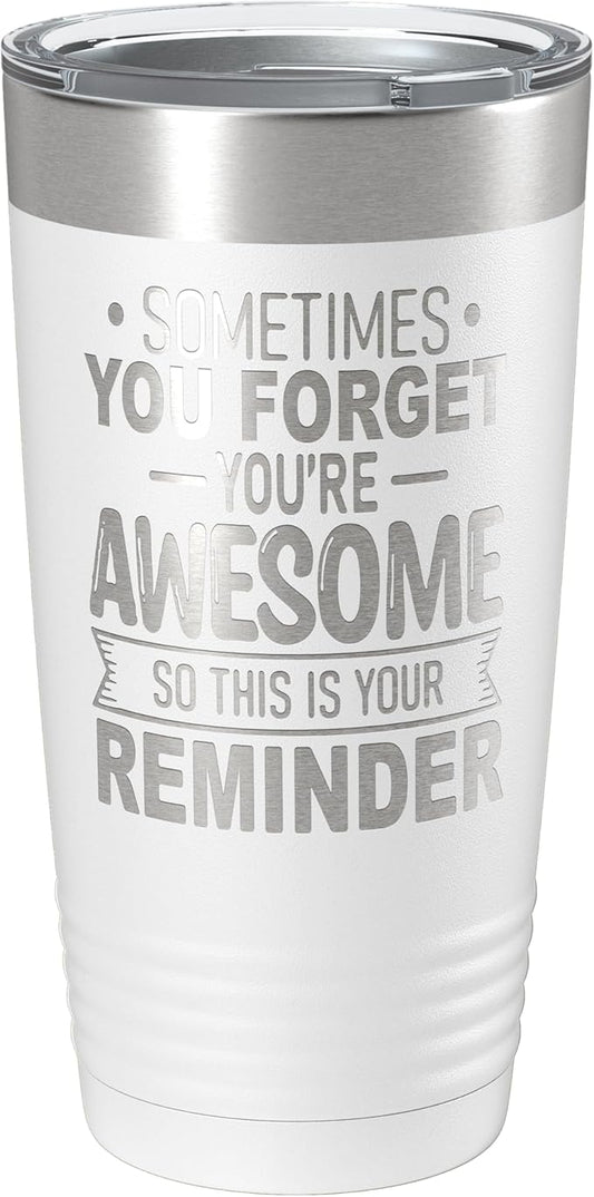 Spotted Dog Company Inspirational Tumbler, Inspirational Gifts for Men Dad Father Wife Sister Women, Birthday For Him Her, You?셱e Awesome Tumbler, Teacher Coworker Gifts 20oz White
