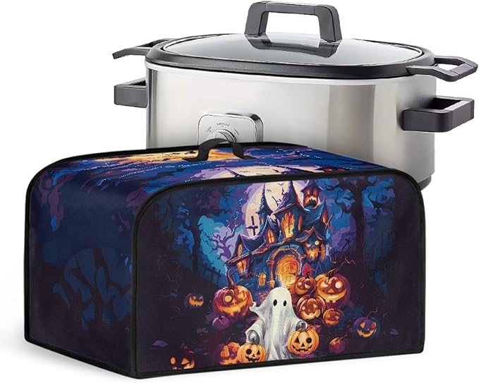 Halloween Decor Oval Crock Pot Cover Slow Cooker Dust Cover Compatible with Crock Pot 6-8 qt Oval Crokpot Cover Dust Cover, Appliance Covers
