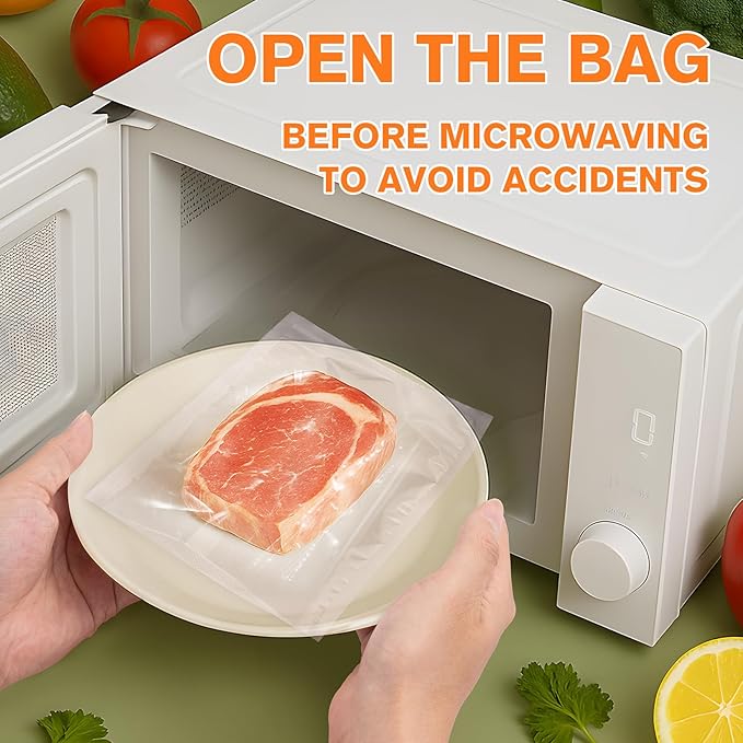 FUNFERY Precut Vacuum Sealer Bags for Food, 150 Pint 6" x 10" and Quart 8" x 12" and Gallon 11" x 16", Food Long-Term Storage and Sous Vide Commercial-Grade Bag, BPA Free