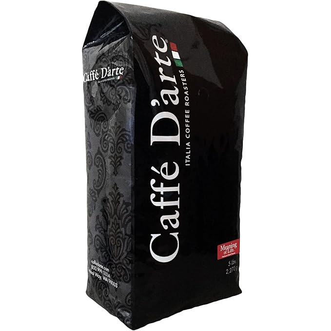 Caffe D'arte Meaning of Life Whole Bean Coffee ??Medium Dark Roast, Rich & Well-Balanced Flavor with Great Aroma, Crafted for Drip Brewing, Fresh Roasted in Seattle - 5 Pounds