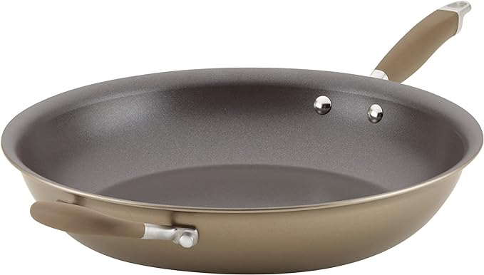 Anolon Advanced Home Hard Anodized Nonstick Frying Pan, 14.5 Inch ??Large Skillet with Helper Handle, 14 Inch Nonstick Frying Pan, Durable Cookware - Bronze
