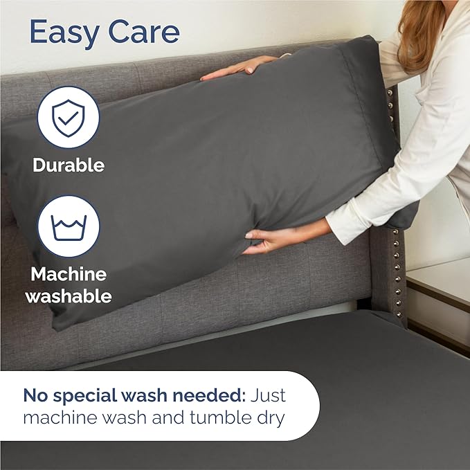 Twin 4 Piece Sheet Set - Cooling & Breathable Bed Sheets - Hotel Luxury Bed Sheets for Women, Men, Kids & Teens - Comfy Bedding w/Deep Pockets & Easy Fit - Soft & Wrinkle Free - Twin Charcoal Sheets