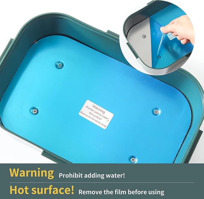 Meng Ke'en Electric Lunch Box 80W/2L Detachable Stainless Steel Container 12V/24V/110V Electric Lunch Box Portable Food Warmer (Green Double Compartments)