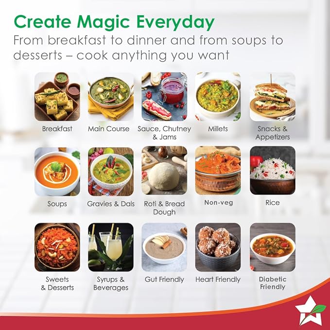 Wonderchef Chef Magic | All-in-One Kitchen Robot for Indian & International Cuisine | Automatic Chopping, Saut챕ing, Stirring, Kneading... | Mobile App | Recipes by Chef Sanjeev Kapoor | 2 Yr Warranty
