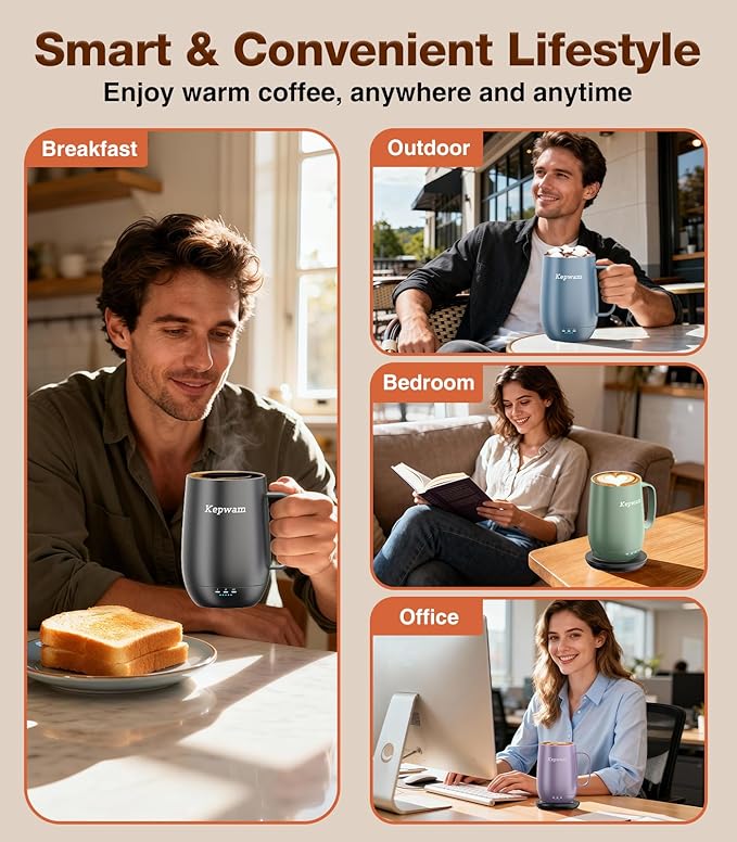 Heated Coffee Mug T2-Plus, 20oz Leading Large Capacity Self Heating Mug, Up to 8 Hrs Battery & Hot Up to 149?? Smart Coffee Mug for Women, Men