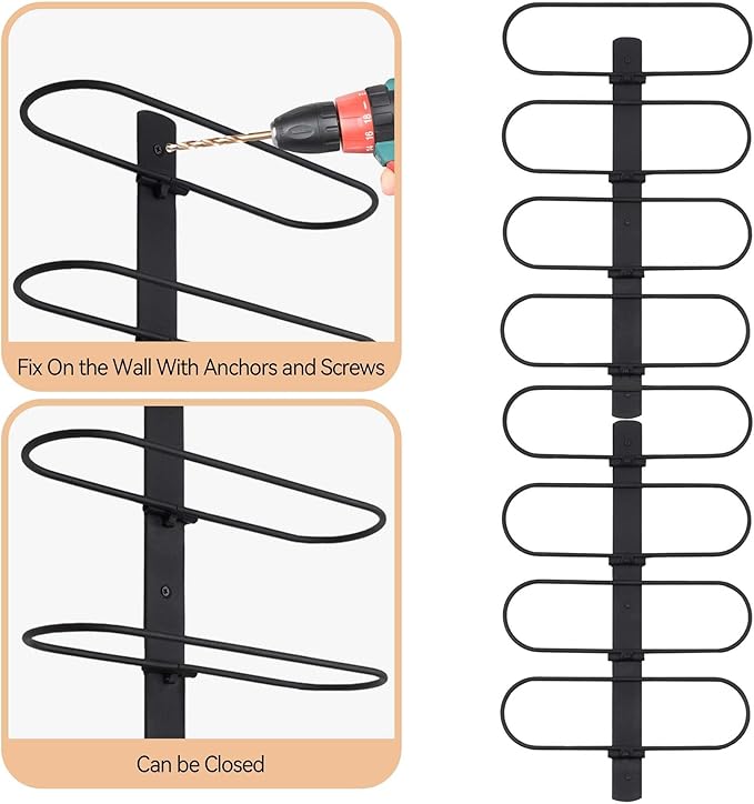 Wine Rack Wall Mounted: 16 Bottles Wine Bottle Holder Hanging Bar Liquor Storage Organizer of Cabinet Kitchen - Designed for SpaceSaver (16 Bottles)