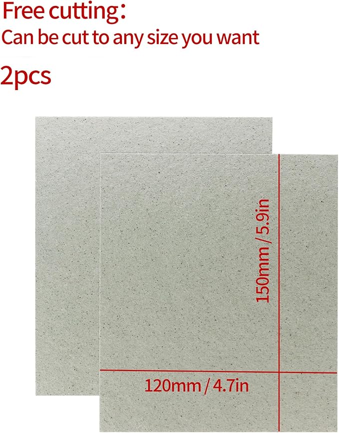 2 PCS Waveguide Cover, Universal Mica Sheet for All Microwave Oven, Cut to Size, 150X120mm