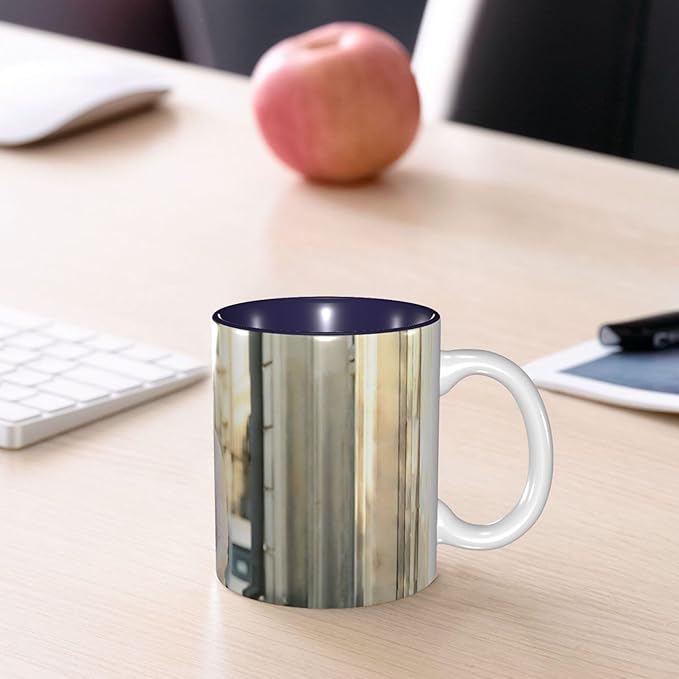 Custom Color Mugs with Partial or Full-Size Printing Customizable Photos and Text Coffee Mugs Creative Multicolor Designs Image (Full-Width, Navy)