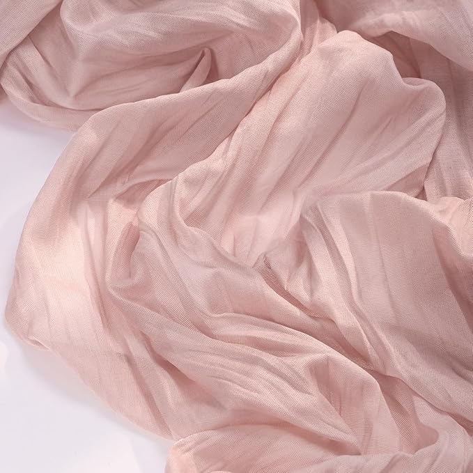 Socomi 6pcs Pink Cheesecloth Table Runner Valentine's Day Boho Rustic Gauze Dusty Pink Farmhouse 120 inch 10FT Cheese Cloth Runner for Wedding Party Baby Shower Birthday Home Decor