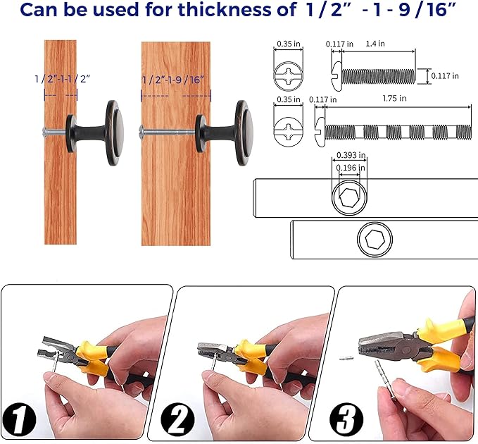 Ravinte 15 Pack 1-1/4 inch Kitchen Cabinet Knobs Oil-Rubbed Bronze Zinc Pulls Door Handles for Dresser Drawers