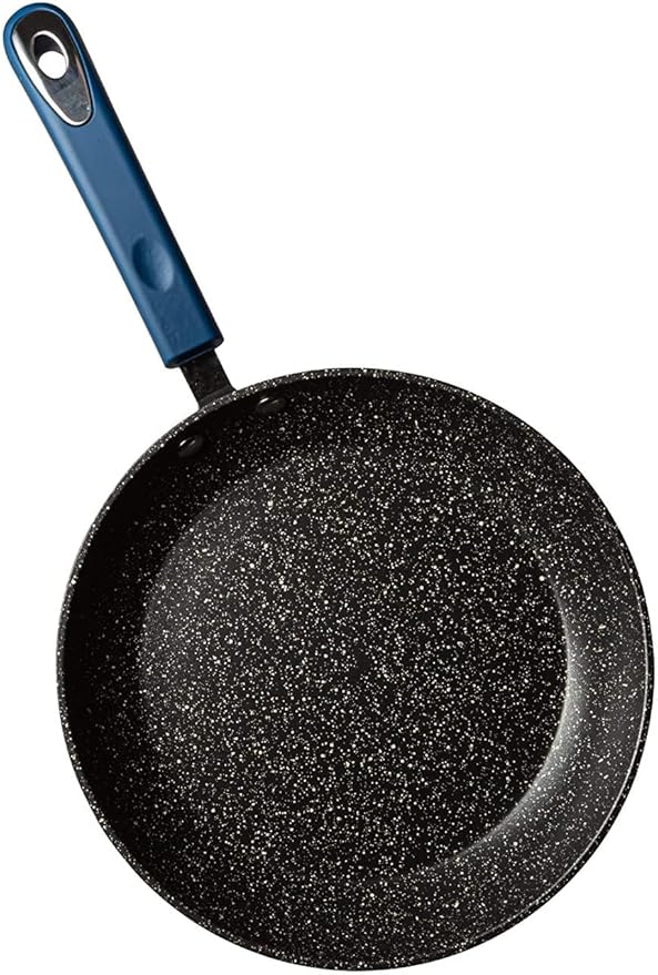 9.5" Nonstick Frying Pan: Medium Skillet With Heavy Duty Non Stick Coating - Blue Silicone Handle - Induction Compatible Frypans