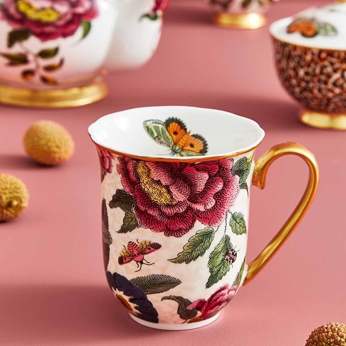 Spode Creatures of Curiosity Mug, Set of 4 ??12 Oz Fine China Coffee & Tea Cups ??Elegant Victorian-Inspired Drinkware Collection ??Assorted Designer Mugs for Kitchen & Dining D챕cor ??Dishwasher Safe