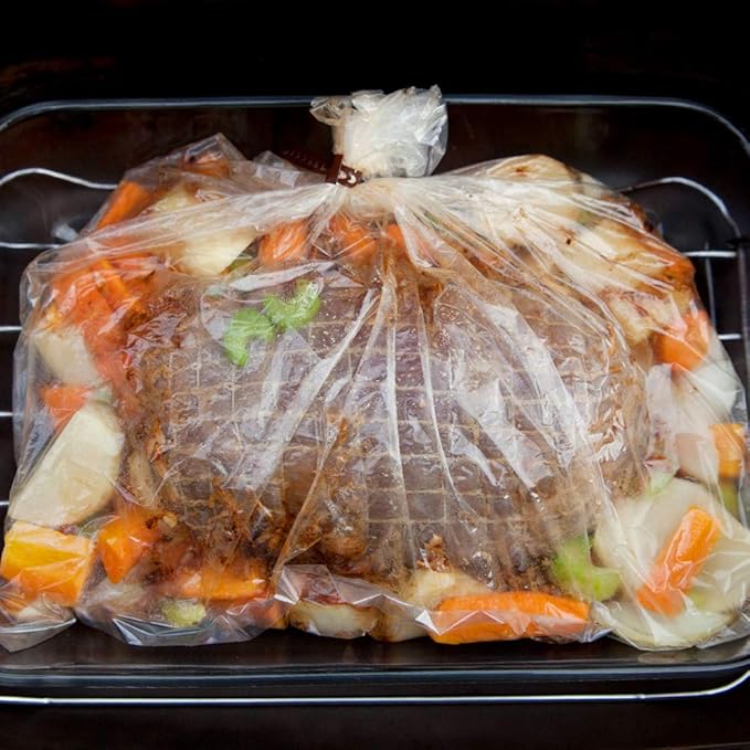 40×Roasting Bags for Oven with Ties for Roasting Chicken, Meat & Fish Multi Purpose Food Safe Oven Bags for Baking Steaming Roasting Grilling Meal Prep (40, Small)
