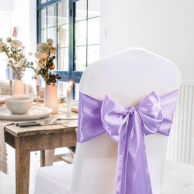 JEVIX 20 Pack Satin Table Runner 12 X 108 Inch Silk Table Runner for Party,Wedding, Birthday, Banquets,Decoration(Lavender)