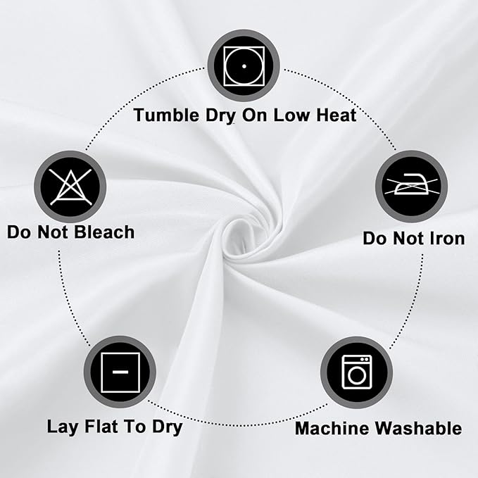 PureFit 6 Pack Rectangle White Table Cloths 90 x 156 Inch for 8Ft Tables, Stain and Wrinkle Resistant Table Linens for Home Use, Wedding, Party, Banquet and Camping