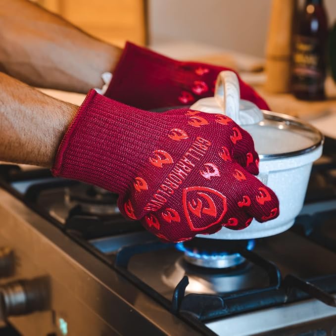 Grill Armor Oven Gloves ??932째F Heat, Fire & Cut Resistant Mitts for BBQ, Grill, Cooking, Grilling, Baking, Smoker & Fire Pit