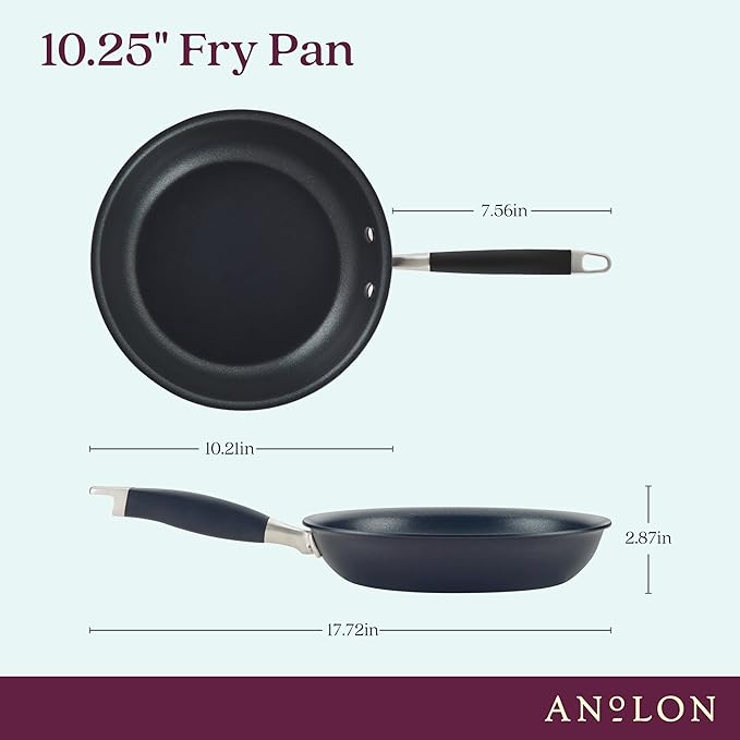 Anolon Advanced Home Hard Anodized Nonstick Skillet, 10.25 Inch ??10 Inch Fry Pan, Non Stick Saute Pan, Durable Cooking Skillet - Onyx