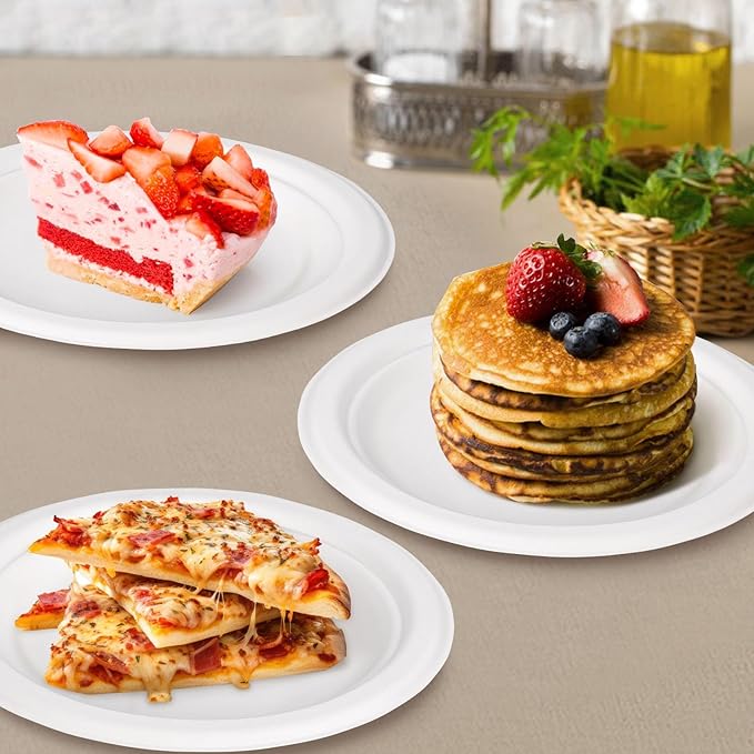 Small Paper Plates 6 Inch, Disposable Dessert Plates for Appetizer, Cake, White, 300 Pack