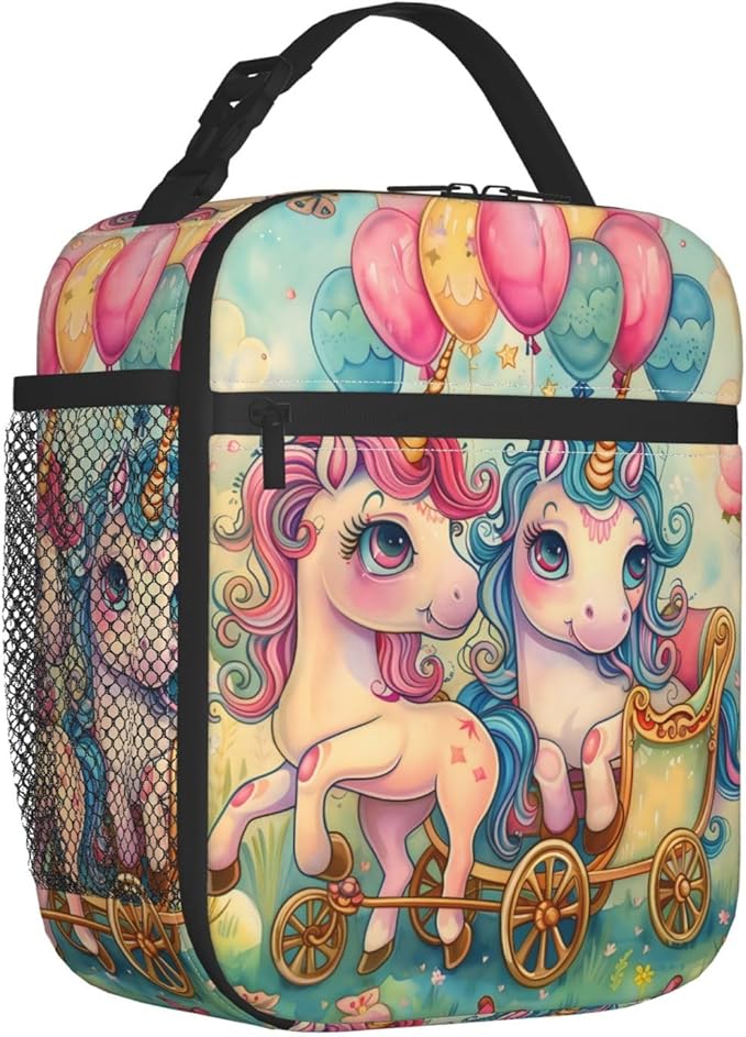 VANZEV Insulated Lunch Box for Women Men, Cute Unicorn Lunch Box Reusable Portable Lunch Bag Cooler Tote Waterproof Lunch Container for Office Picnic Work Travel