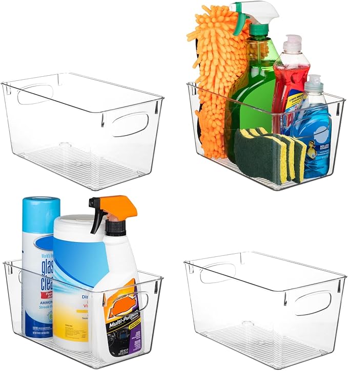 ClearSpace Clear Plastic Storage Bins ??Perfect Kitchen Organization and Storage or Pantry Storage ??Fridge Organizer, Pantry Organization and Clear Storage Bins, Cabinet Organizers