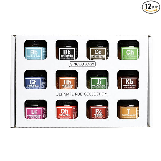 Spiceology ??Ultimate Rub Collection ??12 Gourmet Spices & Seasonings Set for Grilling, BBQ & Cooking ??Perfect Spice Gift Set for Cooks, Grill Masters & Foodies ??BBQ Gifts & Spice Rub Gift Set