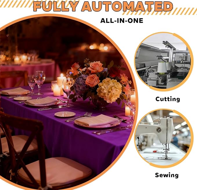 TWINPRET Rectangle Tablecloth 60 x 84 Inch, Purple Waterproof Washable Polyester Table Cloth - Stain & Oil Resistant Rectangular Table Cover for Banquet & Party (Fits 4 Foot Tables) [2 Pack]