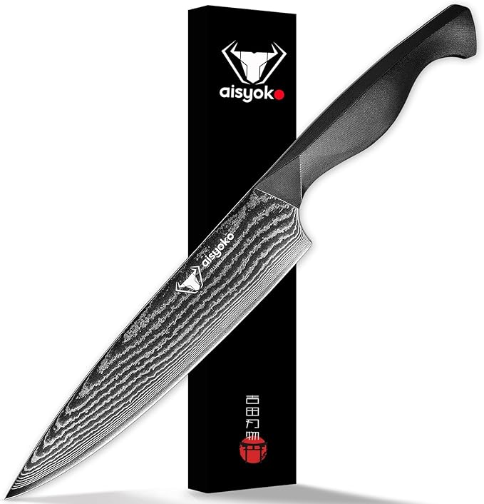 Professional Chef Knife 8 "Damascus Kitchen Knife 8C High carbon stainless steel Super sharp,Ergonomic Full Tang ABS Anti-Skid Handle utility knife Japanese Cooking Knife with Luxury Gift Box