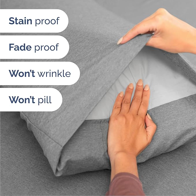 Cal King 6 Piece Sheet Set - Cooling & Breathable Bed Sheets - Hotel Luxury Bed Sheets for Women, Men, Kids & Teens - Deep Pockets - Easy Fit - Soft and Wrinkle Free - Cal King Heathered Grey Sheets