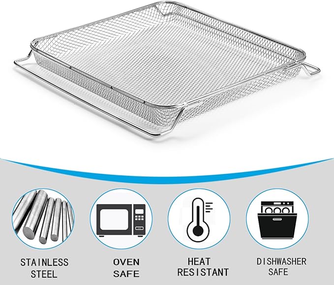 Air Fryer Basket Replacement for Ninja 12-in-1 DCT451 DCT401 DCT402BK DCT601 DCT651 Double Oven竊똌esh Basket for Convection Toaster Oven, Air Fryer Accessories Compatible with Ninja Oven