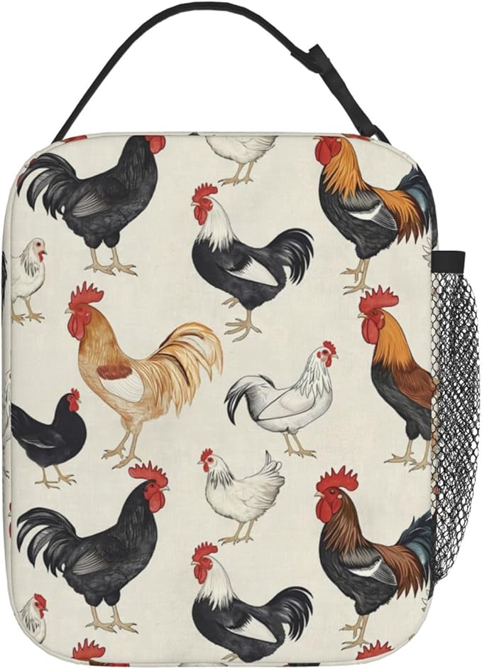 VANZEV Chicken Lunch Box for Adults Women Girls Boys Kids Cute Animal Lunch Box Insulated Cooler Reusable Lunch Bag Container Gifts for Work Office Picnic Travel School