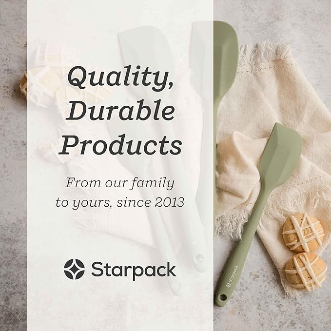 Starpack 'Scrape & Stir' Silicone Spatula Set (2 Pcs) - Heat Resistant Spatulas Set 600째F - Food Grade Kitchen Spatulas - LFGB Grade Nonstick Baking and Cooking Rubber Spatula Set