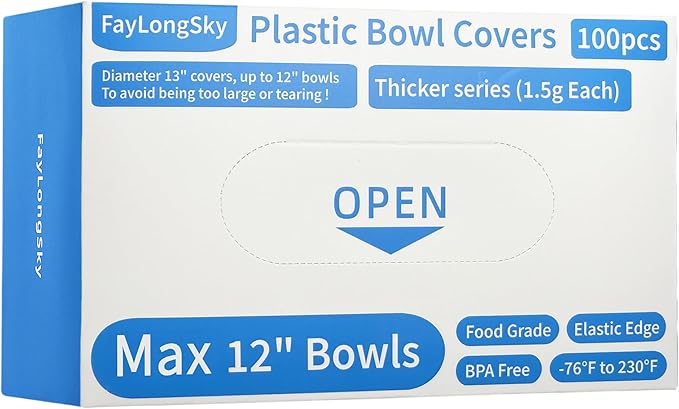 100 Bowl Covers Bread Proofing Large Plastic Wrap for Food Shower Caps for Sourdough Bread Baking Rising Elastic Reusable Banneton covers Outdoor Fresh Keeping Bags BPA Free Food Grade