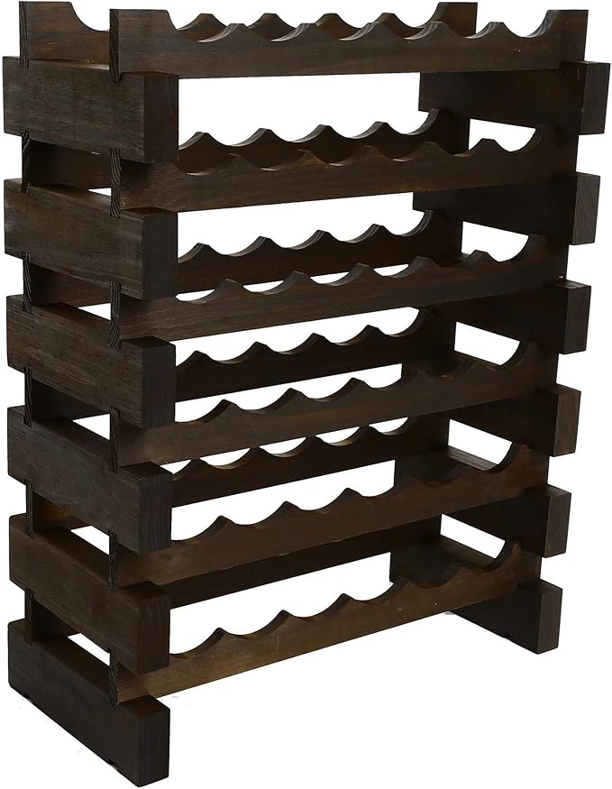 36 Bottle Wine Rack Dark Stain