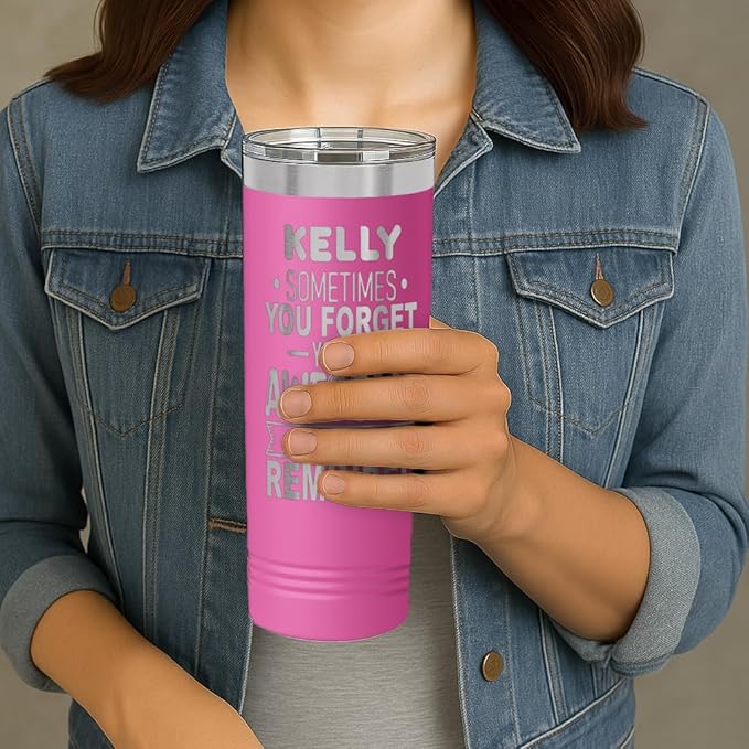 Personalized Inspirational Tumbler, Inspirational Gifts for Men Dad Father Wife Sister Women, Custom Birthday For Him Her, Customized You?셱e Awesome Tumbler, Teacher Coworker Gifts 22oz Pink