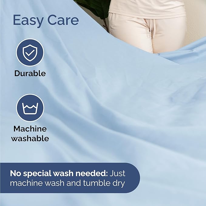Twin 4 Piece Sheet Set - Cooling & Breathable Bed Sheets - Hotel Luxury Bed Sheets for Women, Men, Kids & Teens - Bedding with Deep Pockets & Easy Fit - Soft and Wrinkle Free - Twin Light Blue Sheets