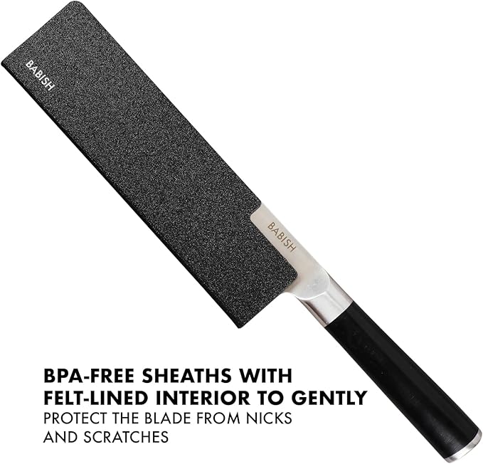 Babish 14-Piece Full Tang Forged Kitchen Knife Set ??High-Carbon 1.4116 German Steel Cutlery with Protective Sheaths ??Professional Chef Knife Set