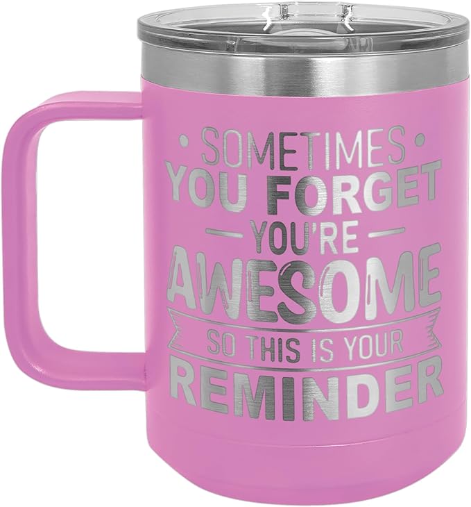 Spotted Dog Company Inspirational Travel Coffee Mug, Inspirational Gifts for Men Dad Father Wife Sister Women, Birthday For Him Her, You?셱e Awesome Tumbler, Teacher Coworker Gifts 15oz Light Purple