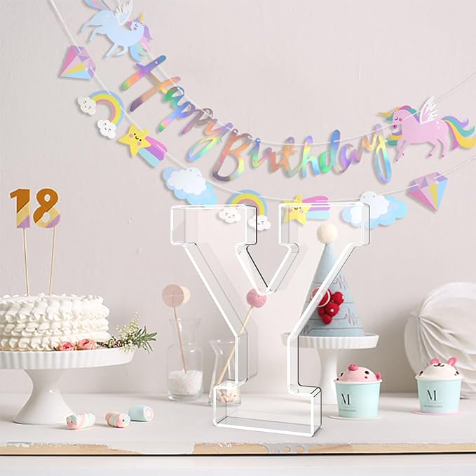 11" Acrylic Letter Charcuterie Tray, Charcuterie Letters Fillable Box for Food, Reusable Serving Cake Candy Dish Display Tray for Birthday Anniversary Party Decoration (Letter Y)