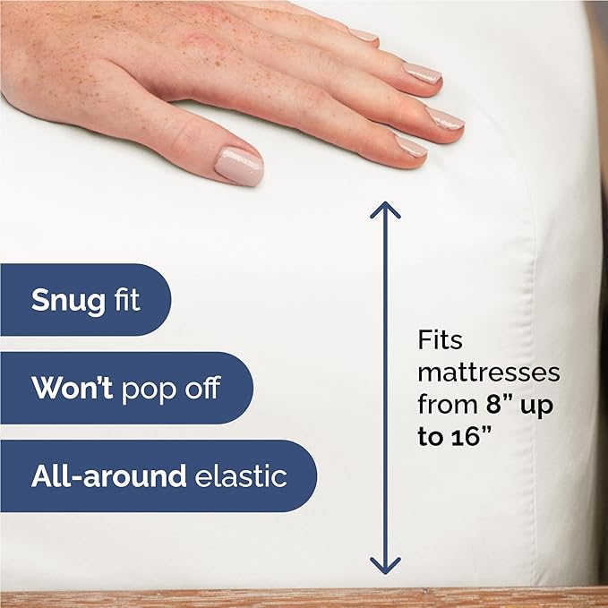 Full 6 Piece Sheet Set - Cooling & Breathable Bed Sheets - Hotel Luxury Bed Sheets for Women, Men, Kids & Teens - Sheets w/Deep Pockets & Easy Fit - Soft & Wrinkle Free - Full Antique White Sheets